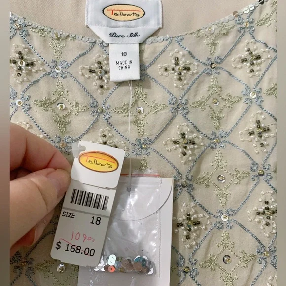 Talbots Cream Patterned Blouse - Picture 4 of 7